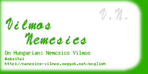 vilmos nemcsics business card